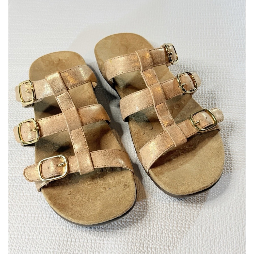 Vionic Rose Gold Sandals Womens 9 Comfort‎ Orthotic Summer Travel Casual